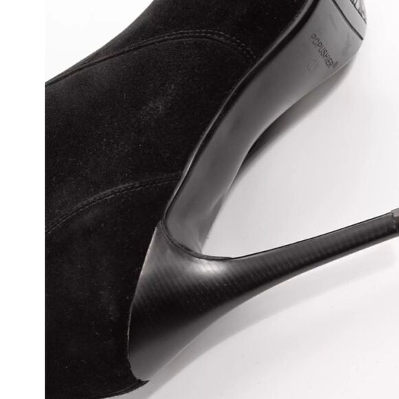 POPUSHIER
Black Suede Knee High Heel Boots - Picture 5 of 15